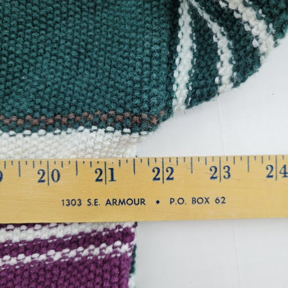 VTG Paris Sport Club Cardigan Sweater Women's S Green Stripe Ramie Cotton EUC - Picture 15 of 16